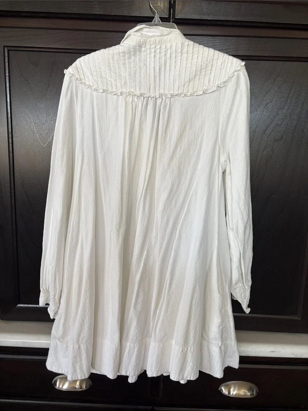 Free People White Long Sleeve Ruffle Button-Up Dress - Picture 3 of 3